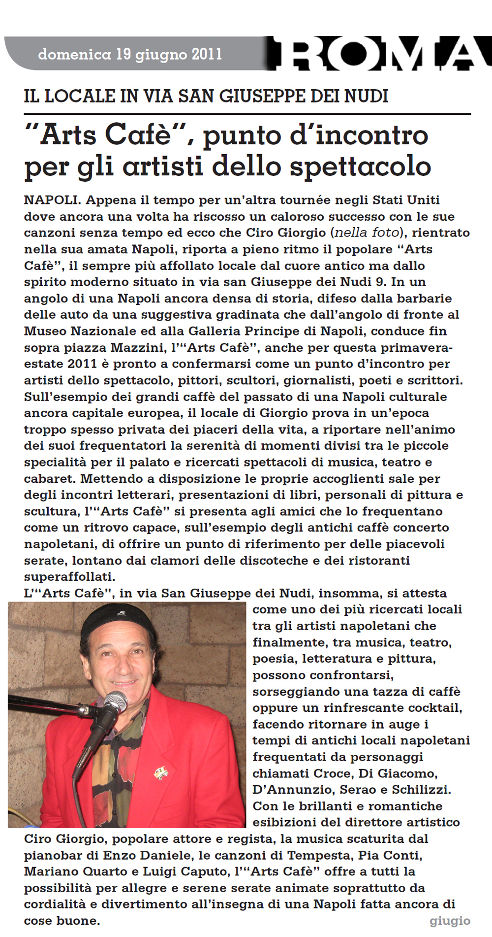 19 giugno 2011 Arts Cafe